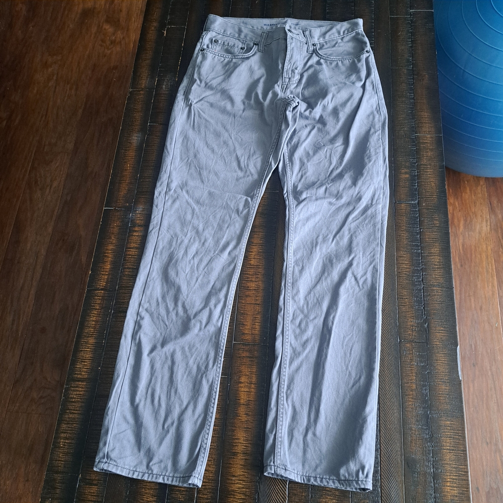 Old Navy Men's Light Gray Straight Jeans